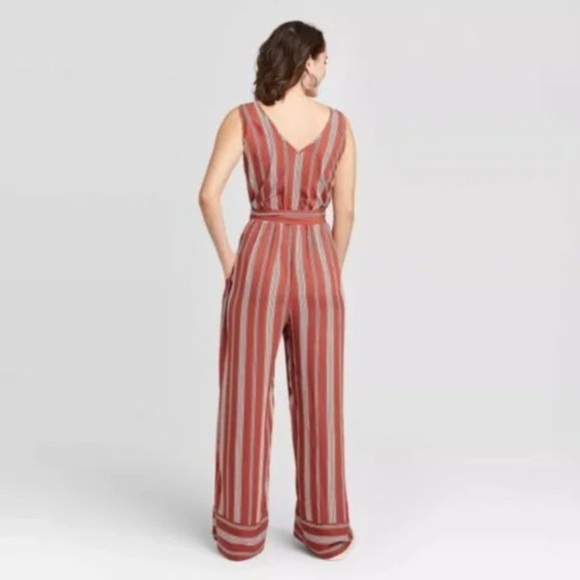 Xhilaration Striped Boho Button Front Jumpsuit - Picture 2 of 7